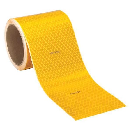 3M Reflective Tape, Yellow, 4 in. W, PK100 983-71