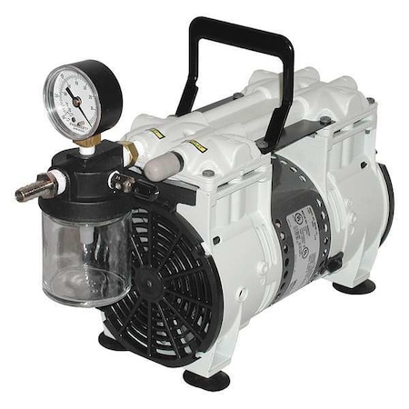 Welch Piston Vacuum Pump, 1/3 HP, 12in.H 2561B-50