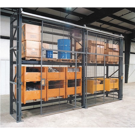 Wirecrafters Pallet Rack Encl, 3 Bay, 96inW, 36in BaseD RE81236SD3