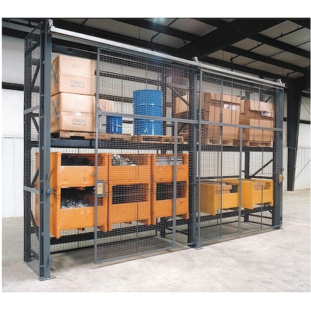 Wirecrafters Pallet Rack Encl, 3 Bay, 108inW, 36inBaseD RE91236SD3