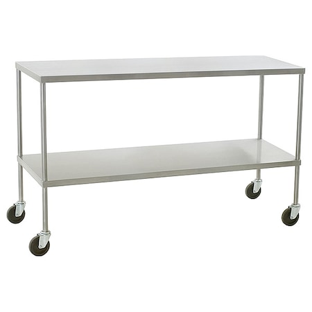 Eagle Group Mobile Instrument Table, 58x24x34, w/Shelf ITU2458