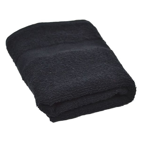 R & R Textile Hand Towel, 16x27 In, Black, PK12 71625