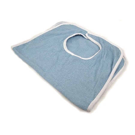 R & R Textile Terry Bib, Cotton, Blue, 18 in, 18 in x 30 in X14450