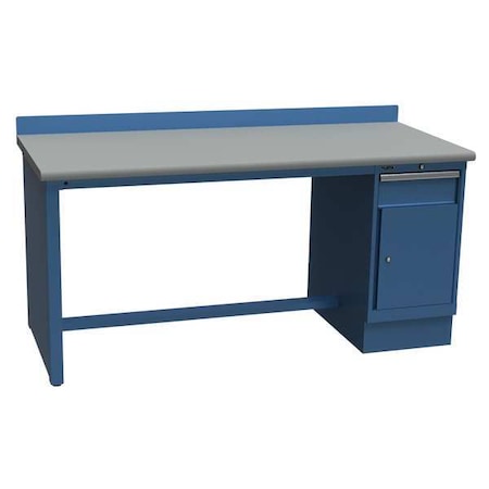 Lista Workbenches, Laminate, 60" W, 35-1/4" Height, 1000 lb., Pedestal/Straight XSTB81-60PTBB