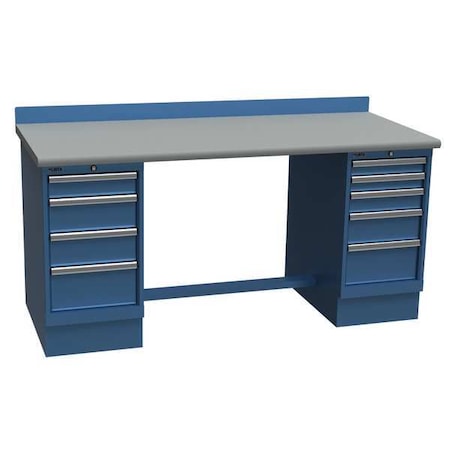 Lista Workbenches, Laminate, 72" W, 35-1/4" Height, 1000 lb., Pedestal XSTB113-72PTBB