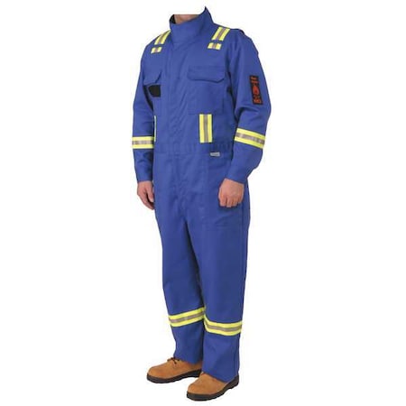 Firewall Flame Resistant Striped Coverall, Navy, Cotton/Nylon, 4XLT 4057911004XLT