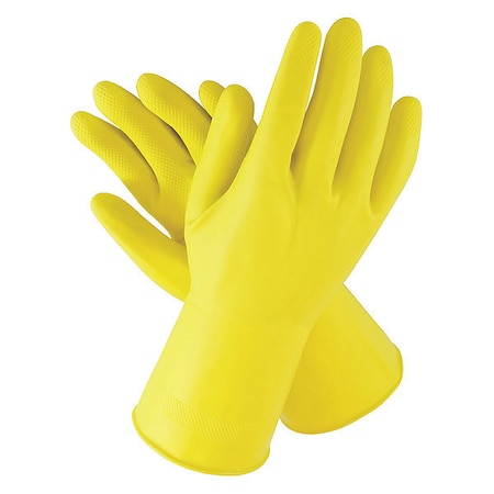 Pip Chemical Resistant Gloves, Natural Rubber Latex, 12 in L, 21 mil, Yellow, M, 12 PK 48-L212Y/M
