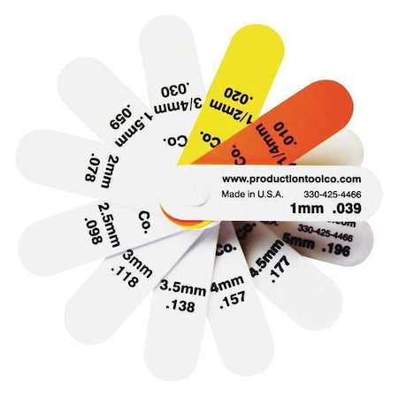 Assembly Tool Feeler Gauge, 1.33 In Thick, 3 In L Blade S - 1312