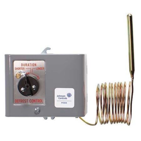 Johnson Controls Line Volt Mechanical Tstat, Open/Close on Rise, 45 Degrees to 85 Degrees F, SPDT, 120 to 240V AC A19ZBC-2C