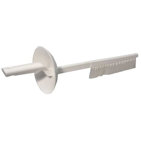 Vikan 1/2 in W Scrub Brush, Medium, 4 3/4 in L Handle, 20 in L Brush, White, Plastic, 20 in L Overall 41845