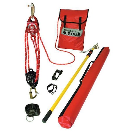 Miller Rescue System, 310 lb, Aluminum, Stainless Steel, For Use With: Full Body Harness QP-1/25FT