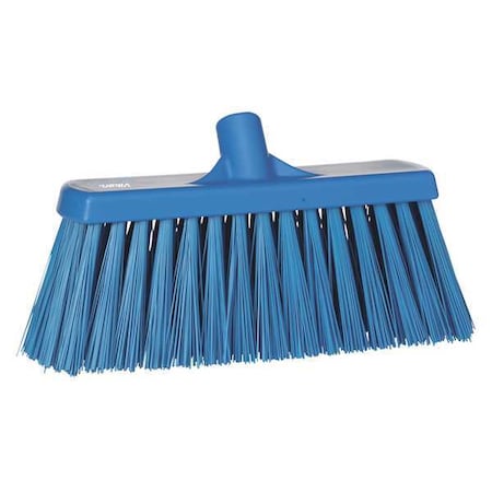 Vikan 12 in Sweep Face Broom Head, Stiff, Synthetic, Blue 29153