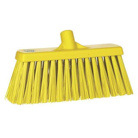 Vikan 12 in Sweep Face Broom Head, Stiff, Synthetic, Yellow 29156