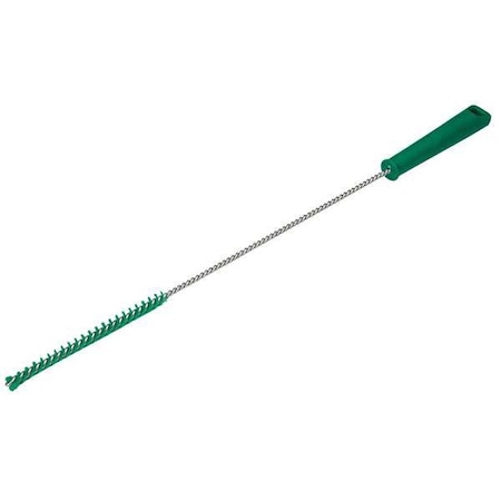 Vikan 7/8 in W Tube and Valve Brush, Stiff, 14 in L Handle, 6 in L Brush, Green, 20 in L Overall 53752