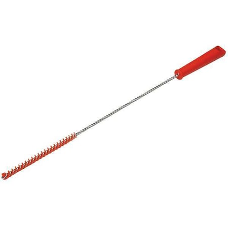 Vikan 7/8 in W Tube and Valve Brush, Stiff, 14 in L Handle, 6 in L Brush, Red, 20 in L Overall 53754