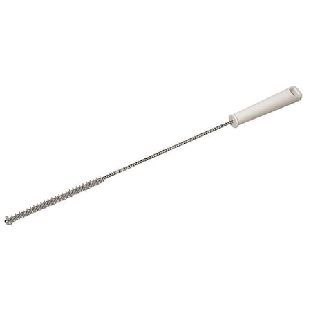 Vikan 7/8 in W Tube and Valve Brush, Stiff, 14 in L Handle, 6 in L Brush, White, 20 in L Overall 53755