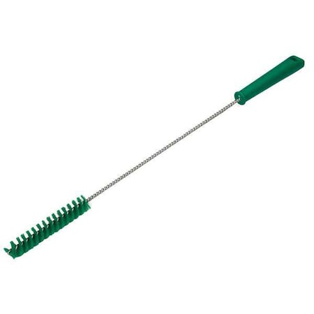Vikan 1 in W Tube and Valve Brush, Medium, 14 in L Handle, 5 57/64 in L Brush, Green 53762