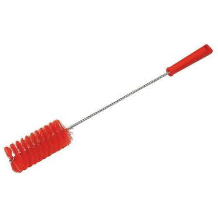 Vikan 2" W Tube and Valve Brush, Medium, 13 25/64 in L Handle, 5 in L Brush, Red, 20 in L Overall 53794