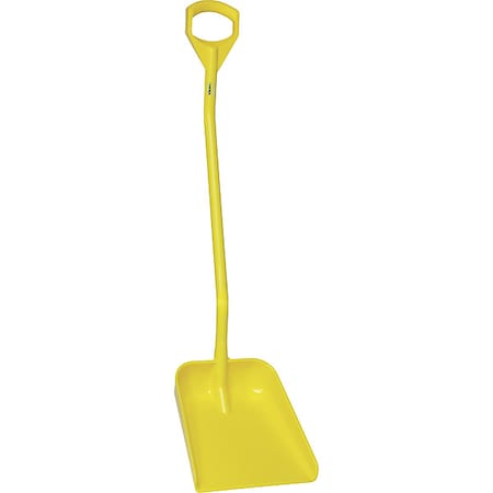 Remco Ergonomic Square Point Shovel, Polypropylene Blade, 51.2 in L, Yellow 56016