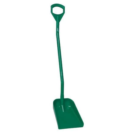 Remco Ergonomic Square Point Shovel, Polypropylene Blade, 50 in L, Green 56112