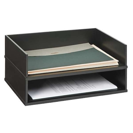 Victor Technology Letter Tray, Black, Wood, 13 1/2 in W, 10 3/4 in L, 3 1/10 in H, 1 Number of Compartments 1154-5