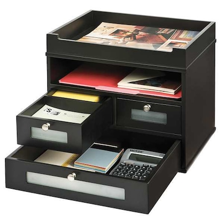 Victor Technology Drawer with Letter Tray, Black, Wood, 12 3/4 in W, 10 5/8 in L, 10 7/8 in H, 10.6" D 5500-5
