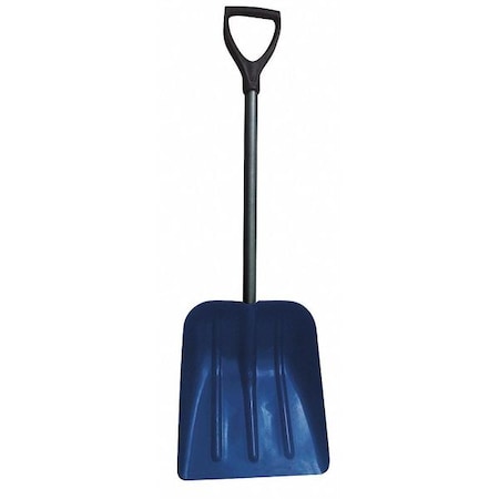 Zoro Select Snow Shovel, 10 3/4 in W x Plastic Blade, 25 in L Steel Handle 38ZF78