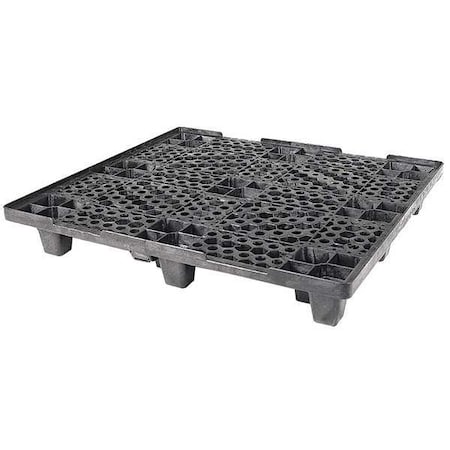 Zoro Select High Density Polyethylene Pallet, 48 3/4 in L, 45 3/4 in W, 6 5/8 in H, 4,000 lb Dynamic 45X48-BR MI CISF LP BLK