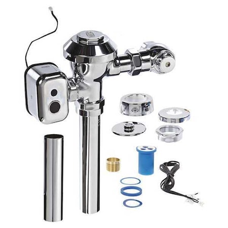 Zurn Toilet Automatic Flush Valve, 1.6 gpf gpf, Polished Chrome, 1 in IPS, 1 1/2 in Spud Coupling ZEMS6000-WS1.0005