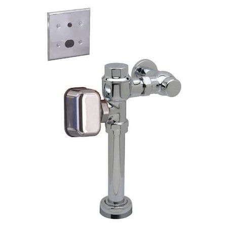 Zurn Toilet Automatic Flush Valve, 1.6 gpf gpf, Polished Chrome, 1 in, 1 1/2 in Spud Coupling ZEMS6200-WS1-YB-YC