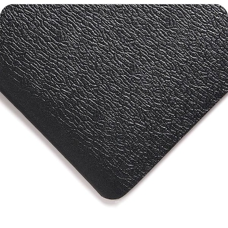 Wearwell Antifatigue Mat, 60 ft. L x 3 ft. W, 5/8" Thickness, Pebble, Black 444.58X3X60BK