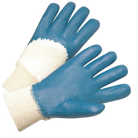 West Chester Protective Gear Coated Gloves, Nitrile, Smooth, Palm, Not Rated Abrasion Level, Blue/White, L 12 PK 4060/L