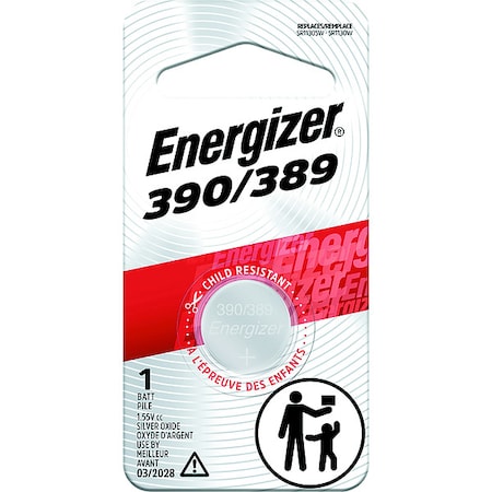 Energizer Energizer 389 Silver Oxide Button Battery, 1 Pack - For Multipurpose - 1.5 V DC - 1 Each 389BPZ