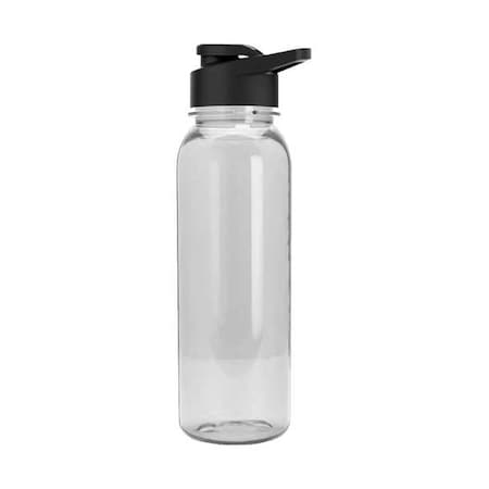 Tritan Outdoorsman Water Bottle, 24oz, Clear, Black Lid, PK50 TXB24D