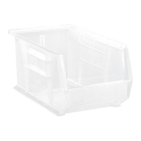 Quantum Storage Systems Hang & Stack Storage Bin, Polypropylene, Clear, 7 in H, 8-1/4 in W, 14-3/4 in L, 3 PK K-QUS240CL-3
