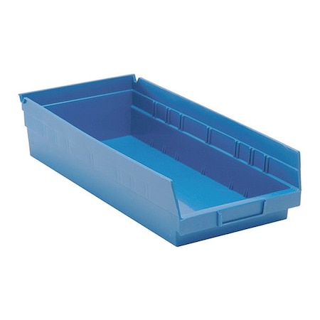 Quantum Storage Systems Shelf Storage Bin, Polypropylene, Blue, 4 in H, 8-3/8 in W, 17-7/8 in L, 4 PK K-QSB108BL-4