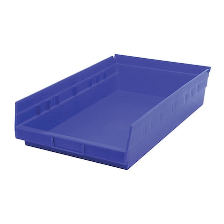 Quantum Storage Systems Shelf Storage Bin, Polypropylene, Blue, 4 in H, 11-1/8 in W, 17-7/8 in L, 2 PK K-QSB110BL-2