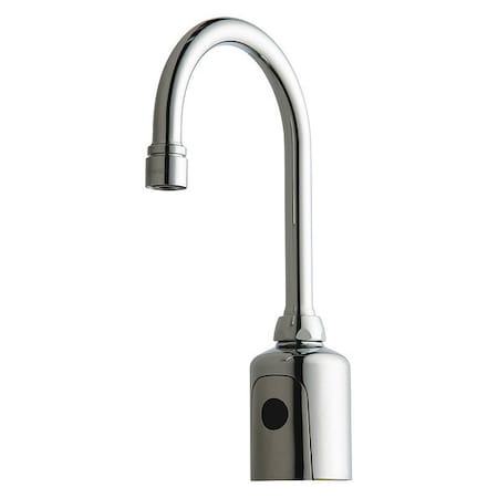 Chicago Faucet Sensor Single Hole Mount, 1 Hole Gooseneck Bathroom Faucet, Polished chrome WWG116.618.AB.1T