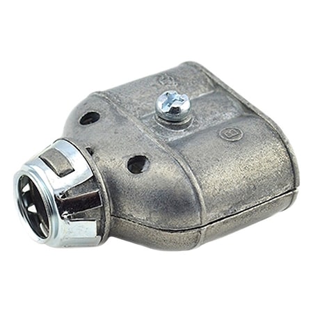 Bridgeport Fittings Flexible MC Connector, 2-1/2 in, Set Screw, Die Cast Zinc, PVC Coated, Gray 3838SP