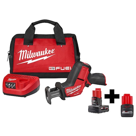 Milwaukee Tool M12 FUEL HACKZALL Recip Saw Kit + M12 HIGH OUTPUT CP2.5 Battery 2520-21XC, 48-11-2425
