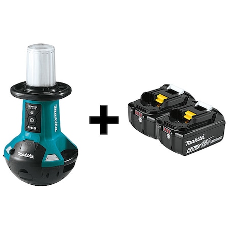 Makita JobsiteLightKit, LED, 5,500lm, (2)6.0Ah DML810 + BL1860B-2