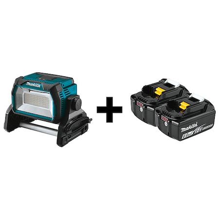 Makita WorkLightKit, LED, 10,000lm, (2)6.0Ah DML809 + BL1860B-2