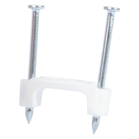 Gardner Bender Cable Staple, Plastic NM, White, 1/2", PK225 PS-225BG
