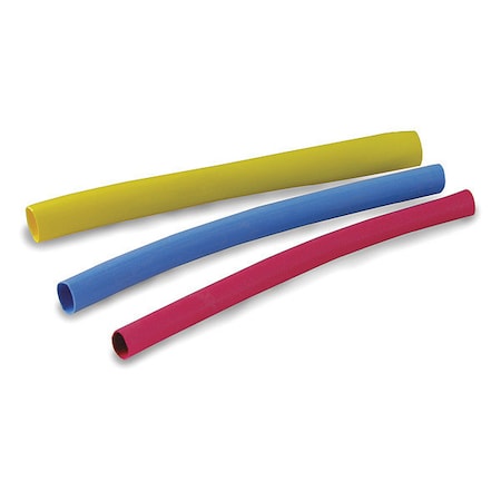 Gardner Bender Heat Shrink Tube, Thin Wall, 2:1 I.D. Shrink Ratio, Blue, Red, Yellow, 7 PK HST-107
