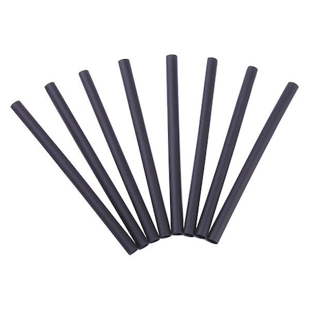 Gardner Bender Heat Shrink Tube, Thin Wall, 2:1 I.D. Shrink Ratio, 3/32 in I.D. Before Shrinking, Black, 4 in, 8 PK HST-093