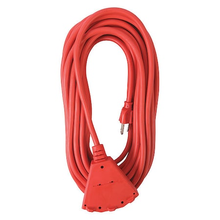 Bergen Industries SJTW Extension Cord, 14 AWG, Outdoor, 14/3, 3 Outlets, Orange, Vinyl, 50 ft OC501433T