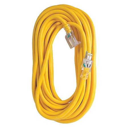 Bergen Industries SJTW Extension Cord, 12 AWG, Outdoor, 12/3, 1 Outlets, Yellow, Vinyl, 50 ft OC50123LT