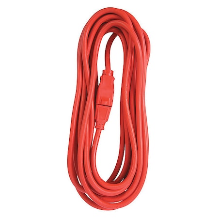 Bergen Industries SJTW Extension Cord, 16 AWG, Outdoor, 16/3, 1 Outlets, Orange, Vinyl, 25 ft OC25163