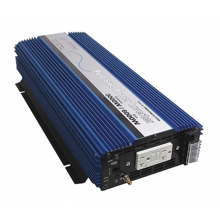 Aims Power Power Inverter, Pure Sine, 6,000 W Peak, 3,000 W Continuous, 2 Outlets PWRI300012120S