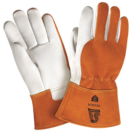 Steiner Cut Resistant Welding Gloves, Gauntlet Cuff, Straight Thumb, Premium Cowhide, L, 1 PR 0233CR-L